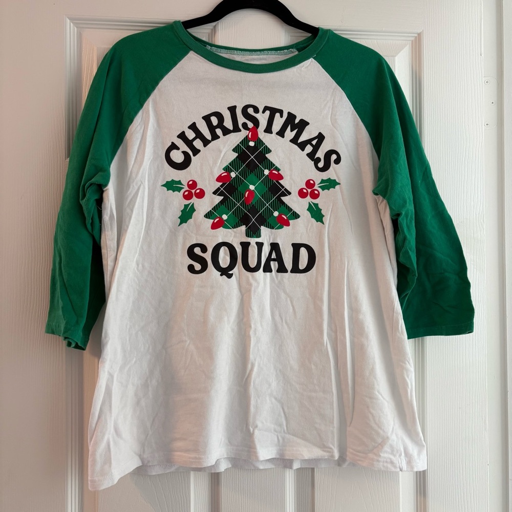 Nap Chat “Christmas Squad” Graphic Raglan Tee – Men’s Large - Item 0290